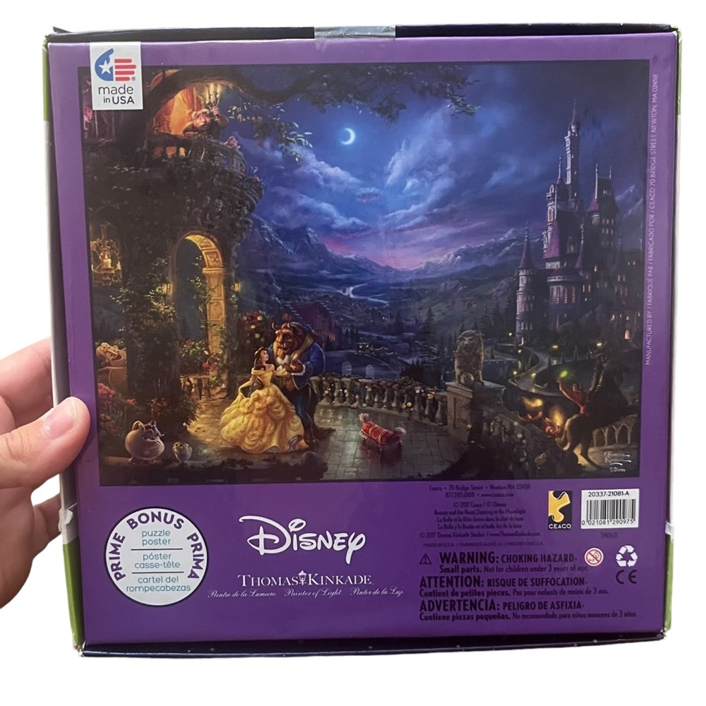 Disney Parks Thomas Kinkade Beauty and the Beast Castle Puzzle - Picture 3 of 3